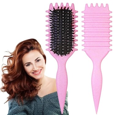 UVZNUMG Curl Defining Brush 1 PCS Curly Hair Brush Brush for Curly Hair for Combing and Shaping Mens and Womens Curls to Reduce Pulling Pink