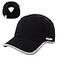 Ponyflo 360 Reflective Performance Ponytail Running Hat Patented Womens High Ponytail Baseball Cap Black
