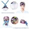 Fassave 2Pcs Working Cap with Buttons and Ribbon TieAdjustable Ponytail Hats with Sweatband Long Hair for WomenColor 03Large