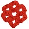 Motique Accessories 6 Pack Large Solid Scrunchies Hair ElasticsRed