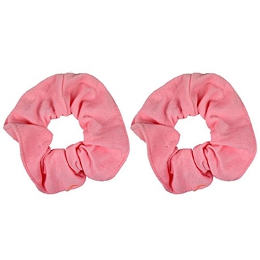Motique Accessories Set of 2 Large Solid Scrunchies Light Pink