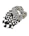 BBTDIN Checkered Plaid Hair Scrunchies Black White Checkerboard BW17 Black White Plaid3 Pcs