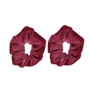 Motique Accessories Velvet Solid Scrunchies Set of 2 Mauve