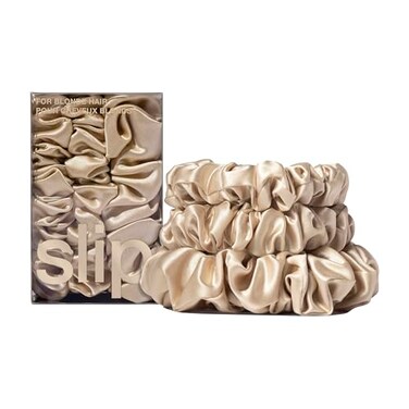 slip Back to Basics Blonde Midi Large Scrunchie Set Includes 2 Midi 1 Large Pure Silk Scrunchies 100 Mulberry Silk AntiCrease Gentle on Hair Prevents Breakage Elegant Durable