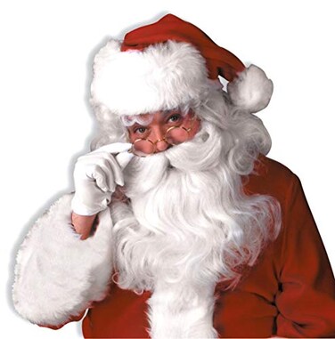 Rubies Santa Claus Beard Wig Set for Adults Mens No Size White