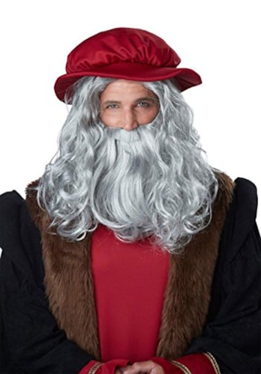 California Costumes CaliCo Renaissance Man Wig Beard Costume Wig Gray