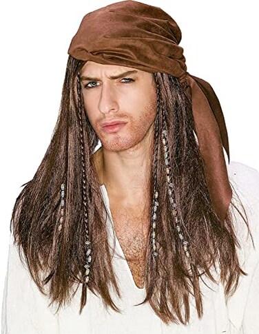 Rubies Brown Caribbean Pirate Wig
