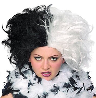 Rubies Ms Spot Black White Wig for Adults Womens No Size