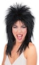 Rubies Superstar Black Spiked Wig for Adults Womens No Size