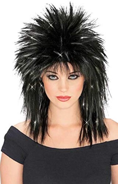 Rubies Superstar Wig with Silver Tinsel for Adults Womens No Size
