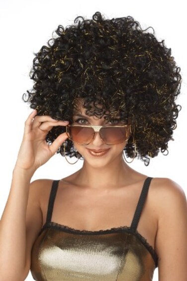 California Costumes Black Disco Glitter Wig BlackGold One Size