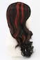 Topcosplay Child Wig Black Mixed Red Long Curly Halloween Outfit Vampire Witch Ghost Wig