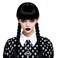 QACCF Womens Long Straight Braided Full Bang Black Synthetic Cosplay Costume Full Wig Braid Jet