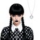 QACCF Womens Long Straight Braided Full Bang Black Synthetic Cosplay Costume Full Wig Braid Jet