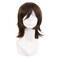 MapofBeauty 14 Inch35 cm Short Cosplay Wolf Tail Synthetic Side Bangs Party Wig Brown