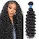 Cranberry Hair Deep Wave One Bundle 16 Inch 100 Unprocessed Brazilian Virgin Human Hair Weave Bundle Wet and Wavy Raw Bundles Natural Black Color