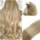 Smavida Real Human Hair Extensions Ash Blonde Micro Loop Hair Extensions24Inch Long Hair Highlight Dark Ash Blonde withe Light Blonde Micro Hair Extensions 100 Real Human Hair 50g50s
