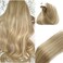 Smavida Real Human Hair Extensions Ash Blonde Micro Loop Hair Extensions24Inch Long Hair Highlight Dark Ash Blonde withe Light Blonde Micro Hair Extensions 100 Real Human Hair 50g50s