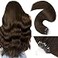 LaaVoo Microlink Hair Extensions Human Hair Brown Micro Beads Hair Extensions Dark Brown 50g 50s 18 Inch