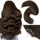 LaaVoo Microlink Hair Extensions Human Hair Brown Micro Beads Hair Extensions Dark Brown 50g 50s 18 Inch