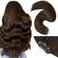 LaaVoo Microlink Hair Extensions Human Hair Brown Micro Beads Hair Extensions Dark Brown 50g 50s 18 Inch