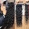 Ladyrite Wrap Around Ponytail Extensions Magic Paste Water Wave Ponytail Human Hair for Black Women Curly Hairpiece Black 12 inch