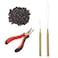 YTBYT Hair Extensions Tool Kit Itip Hair Extension Pliers Pulling Hook Bead Device Tool Kits and 500 Pcs 5 mm Micro Links Rings Beads Dark Brown