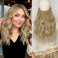KooKaStyle Invisible Wire Hair Extensions with Transparent Wire Adjustable Size 4 Secure Clips 16 Inch Long Wavy Secret HairpieceDark Ash Blonde mix Light Blonde Highlights