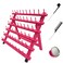 lightmay Braiding Hair Rack with 60 Pegs Standing Versatile Extension Hair Holder with 60 Spools Ergonomic Braid Stand for Stylists TimeSaving rose red