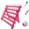 lightmay Braiding Hair Rack with 60 Pegs Standing Versatile Extension Hair Holder with 60 Spools Ergonomic Braid Stand for Stylists TimeSaving rose red