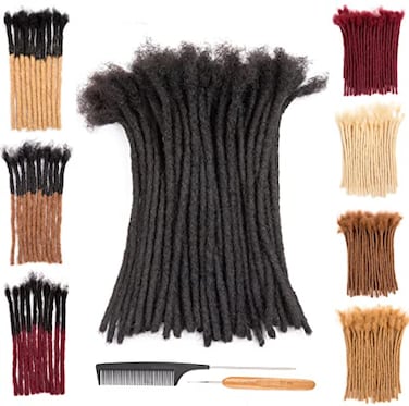 originea DAIXI 02cm 04cm 06cm 08cm Thickness 8 Inch 30 Strands 100 Real Human Hair Dreadlock Extensions for ManWomen Permanent Loc Extensions Bundles Can Be Dyed Bleached Curled and Twisted
