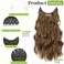 KooKaStyle Invisible Wire Hair Extensions with Transparent Wire Headband Adjustable Size 4 Secure Clips Long Wavy Hairpiece 20 Inch COCOA for Women