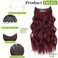 KooKaStyle Invisible Wire Hair Extensions with Transparent Wire Adjustable Size 4 Secure Clips Long Wavy Secret Hairpiece 20 Inch Burgundy