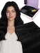 Fshine Genius Weft Real Human Hair Extensions Jet Black Sew in Human Extensions 18 Inch 50g Natural Genius Weft Hair Bundle One Piece