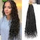 IXIMII Crochet Boho Box Braids with Human Hair Curls 18inch 8packs 96strands 1B Deep Wave PreLooped Bohemian Goddess Braids Crochet Hair Handmade Curly Ends Hair Extensions For Women