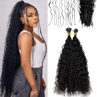 CHARMING YOU Bulk Pre Divided Human Hair for Crochet Boho Braids Extensions Curly Double Drawn Bulk Human Hair Bundles for Braiding Loose Deep Wave No Weft for Women 18inch 320 roots 100g