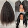 CHARMING YOU Kinky Straight Feather Crochet Human Hair Extension Yaki Wave Pre Separated Knotless Crochet Hair Micro Bundles With Loop For Reusable Boho Braids 18Inch 60g 50Strands