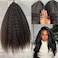 CHARMING YOU Kinky Straight Feather Crochet Human Hair Extension Yaki Wave Pre Separated Knotless Crochet Hair Micro Bundles With Loop For Reusable Boho Braids 18Inch 60g 50Strands
