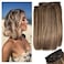 MINGATEC 2 Pcs Short Hair Extensions Clip in Extensions Human Hair for Women Adding Volume 6 inch Medium Brown and Honey Blonde