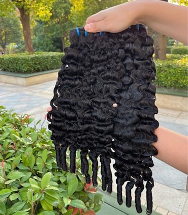 Lemoda Burmese Curly Bundles Human Hair 18 18 18 Inch 3 Bundles 100 Unprocessed 15A Virgin Raw Burmese Curly Bundle with Spiral Curls End Real Human Hair Extensions Quick Weave Natural Black