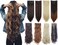 Lelinta 7Pcs 23 Thick Straight Full Head Clip in on Double Weft Hair Extensions Dark Black