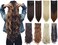 Lelinta 7Pcs 23 Thick Straight Full Head Clip in on Double Weft Hair Extensions Dark Black