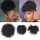 UAmy hair Afro Puff Drawstring Ponytail with Bangs for Black Women Afro High Puff Bun with Replaceable Spring Curl Bangs and Afro Puff Bangs Protective Styles for Natural Hair Synthetic Hair Extension