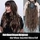 LesafeV 6x6 Hair Forehead Replacement Piece Clip in Loose Wavy Supplement Topper With Wispy Fringe for Thinning Hair Light Brown
