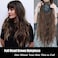 LesafeV 6x6 Hair Forehead Replacement Piece Clip in Loose Wavy Supplement Topper With Wispy Fringe for Thinning Hair Light Brown