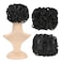 SWACC Short Messy Curly Dish Hair Bun Extension Easy Stretch hair Combs Clip in Ponytail Extension Scrunchie Chignon Tray Ponytail Hairpieces Off Black1B
