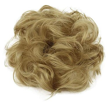 CAISHA Messy Scrunchie Bun Voluminous Wavy Hairpiece Heatresistant Synthetic Fibres Blond G29A
