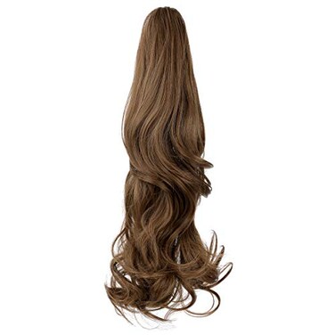 Mitrygreen Claw Clip Ponytail Extension 18 Clip in Wavy Ponytail Hair Extensions Long Pony Tails for Women Extensions Light Chestnut Brown