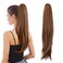 HEWEICSY Ponytail Extensions 24 Long Wavy Synthetic Hairpieces Brown
