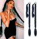 LyoRuSi 2 Pack Long DIY Braided Ponytail Extension with Hair Tie Straight Wrap Around Hair Extensions Ponytail1B